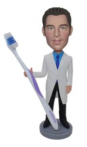 dentist with toothbrush custom bobblehead