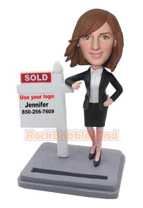 Real Estate Agent Business Card Holder Bobblehead
